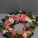 [Lighted & Timer] 22" Spring Summer Wreaths for Front Door Peony Wreath with Lights Pink Silk Flower Hydrangea Rose Green Leaves Floral Wreath for Home Wall Window Wedding Party Indoor Outdoor Decor