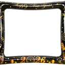 Inflatable New Year Photo Booth Props 30x26 Inches Photo Booth Frame Funny Selfie Props New Years Eve Holiday Party Supplies 2026 New Years Eve Accessories Party Decorations