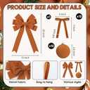 25 Pcs Camel Velvet Tree Topper Christmas Ornaments Include Large Christmas Bows Tree Topper 12 Xmas Velvet Balls 12 Camel Bows for Xmas Holiday Door Fireplace Wall Party Decor