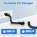 Level 1 & Level 2 EV Charger 16Amp 110-240V,17ft Cable, Portable Electric Vehicle Charger with NEMA5-15P & 6-20 Plug Compatible for SEA J1772 EV Cars for Home and Outdoor (Black)