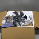 Depuley Outdoor Ceiling Fan with Light: 26" Caged Ceiling Fans with Remote App Control for Patio Kitchen Bedroom - Farmhouse Fandelier Flush Mount Lights Fixture Reversible 6 Speed Timer Black