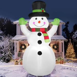 Joiedomi Christmas Inflatables Snowman Outdoor Decorations with Built-in LEDs, Xmas Blow Up Snow Man with Magic Hat for Christmas Holiday Party Outdoor Indoor Yard Garden Winter Decoration