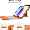 PAUL B for iPad 11th/10th Gen Case with Keyboard 11/10.9 inch A16 2025/2022,Handbag Design Wireless Keyboard Cover for iPad 11/10 Gen, with Pencil Holder,Multi-Touch Trackpad (Orange)