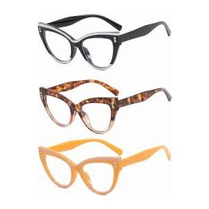 3 Pack Cat Eye Glasses