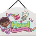 Disney Doc McStuffins Head of Hospital Hanging Wood Wall Decor - Cute Doc McStuffins Sign for Bedroom or Playroom