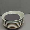 Ceramic Cat Food Bowl Set - 5.75 inch Colorful Cute Cat Dishes with Non Slip Pads - Wide Shallow Whisker Friendly - Microwave and Dishwasher Safe - 6 Pack - 8.5 oz