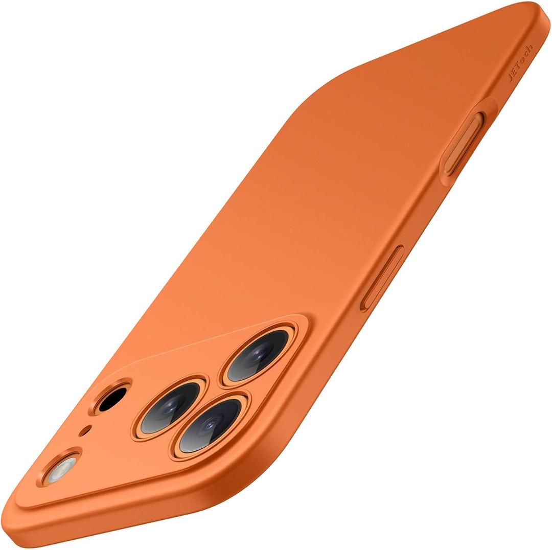 JETech Case for iPhone 17 Pro 6.3-Inch, Camera Lens Full Protection, Soft TPU Protective Phone Cover with Matte Finish, Shockproof (Orange)