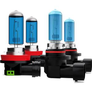 Light Bulbs Fit For Ford Escape 2017-2019 With Projector, H11 9005 High Low Beam High Performance Halogen Headlight Bulb Combo, 6000K White Light, Pack of 4