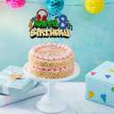 Gyufise 1Pcs Video Game Happy 8th Birthday Cake Topper Glitter Video Game Cake Pick Game On Controllers Tenth Cheers to 8 Years Cake Decoration for Boys 8th Birthday Party Supplies