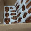 Glass Bud Vases Set of 64 - Amber Assorted Small Mini Glass Vases for Flowers, Crystal Vintage Vase Set, Bulk Centerpieces for Table Décor, Wedding, Home and Events (Amber, 64 Pcs)