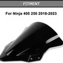 Windshield Windscreen Double Bubble for Ninja 250 400 EX400 2018-2026 (Black)