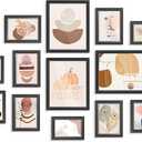 15 Pack Picture Frames, Three 8x10, Six 5x7, Six 4x6, Gallery Wall Frames Sets, Photo Frames for Home Living Room Wall Decor, Black