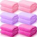 SmoothNovelty 6 Pcs Fleece Throw Blanket Bulk for Kids Soft Plush Flannel Throw for Kids Girl Sleepover Slumber Night Galentine's Party Bed Couch(Pink, Light Purple, Rose Red,40 x 60 Inch)