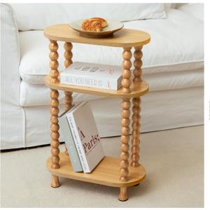 3-Tier Narrow Side Table, Slim End Table for Small Spaces