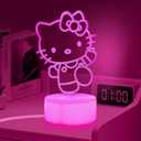 sunduck Pink Kawaii Kitty 3D Night Light with Corded Control- Dreamy Girls Room Decor, Perfect Birthday/Christmas Gift for Kids, Unique Holiday Present
