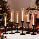 6 Black Candle Holders Set  Modern Candlestick Holders for Dining Room Decor, Candle Stick Holder Set for Weddings, Centerpieces for Tables, Gift for Home Decor, Coffee Table Candle Holder Decor