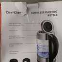 Cordless Electric Tea Kettle - 1.7L Hot Water Boiler Made of Glass & Stainless Steel - Large Capacity Water Heater with Auto Shut-Off