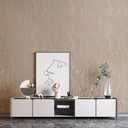 4 x Gold Khaki Wood Peel and Stick Wallpaper Stripe, 20.8" x 118" (53cm x300cm), Removable, Self-Adhesive, 3D, Modern, Rustic, Industrial, Bathroom, Bedroom, Decorating