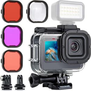 Waterproof Case for GoPro Hero 13 12 11 10 9 Black, 196ft Underwater Dive Protective Housing Case with 4 Pack Macro Scuba Snorkeling Diving Filters for Go Pro 9 10 11 12 13 Accessories
