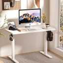BIZUM Standing Desk Electric Adjustable Computer Desk-Stand up Desk Office Gaming Home Office Memory Desks 48x24 inches White, 47.2*23.6 Inch