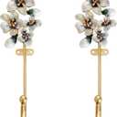 2 Pack Decorative Wall Hooks, Vintage Flower Shaped Metal Wall Hook for Hanging Coats Clothes Keys Hats Towels (Magnolia)