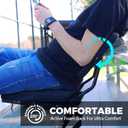 HUTMANG Chair - Stadium Seat with Back Support, Padded Foam Backs, 330LBS Weight Support, Portable, Foldable, Black