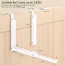 Over the Door Hook, Double Foldable Over the Door Clothes Hanger Drying Rack with 10 Ridges, Space-Saving Over Door Drying Rack for Laundry Room Bathroom Bedroom Closet Travel(White)