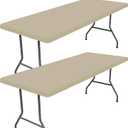 Spandex 5 Foot Rectangle Table Cloth 2 Pack, Elastic Fitted Tablecloths for Picnic, Stretch Washable Patio Table Cover for Outdoor, Camping, Banquet and Parties (Taupe, 30"x60")