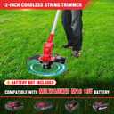 Cordless String Trimmer Compatible with Milwaukee M18 18V Battery, 12-Inch Weed Wacker Cordless, Auto Line Feed, Electric Weed Eater Battery Powered, Grass Trimmer w/ 6 Line Spools (Tool Only), 12.01-INCH
