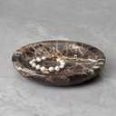ZSHAWN Natural Marble Ring Dish Jewelry Tray 5.5" Trinket Dish for Rings Earrings Necklace, Scratch-Resistant Vanity Organizer, Elegant Gift for Women (Emperador Dark)