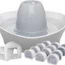 PetSafe Creekside Ceramic Pet Fountain, 60 Oz, Extra Filters