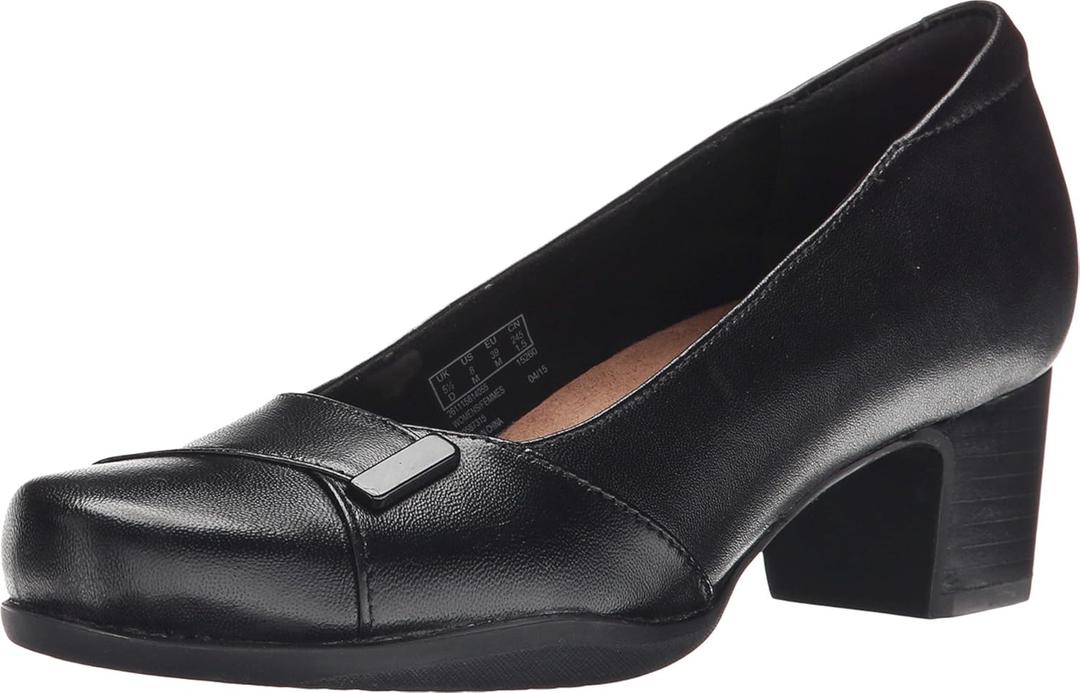 Clarks Women's Rosalyn Belle Dress Pump (6, Black Leather)