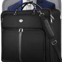 MATEIN Mens Garment Bags for travel, Large Travel Suit Bag Up to 7 Suits with Strap, Wrinkle Free Carry On Garment Bags for Hanging Clothes, Business Suitcase Luggage Bag Fit 17.3 Inch Laptop, Black