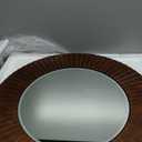 Bathroom Mirror, 30'' Round Wooden Frame Decorative Mirror Wall Living Room Bathroom Bronze Groove Finish Large Reflective Glass Farmhouse Dcor