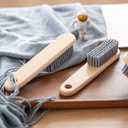 2 x Laundry Stain Brush - Wooden Handle Clothes Cleaning Brush, Soft Bristle Fabric Scrubber, Effective Laundry Brush for Gentle and Damage-Free Stain Removal