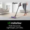 Dyson V9 Motorbar Cordless Vacuum, Cleans Hard Floors and Carpets, Detangles, Converts to Handheld, 100AW, 3 Power Modes, Up to 40 Minutes
