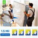 TICONN 2PK Plastic Mattress Bag for Moving Storage, Waterproof Mattress Protector Cover, Heavy-Duty Mattress Moving Supplies (1.5 mil, Queen)