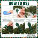 12 Pack Christmas Garland Hanger for Mantle Christmas Garland Hooks Wreath Ties Fireplace Stocking Holder Reusable Silicone Adhesive Straps for Fireplace Staircase Front Door (Dark Green)