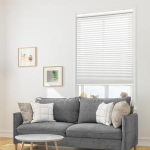 DEZ FURNISHINGS Cordless 1" Signature Light Filtering Cellular Shade, 30" W x 42" H, White