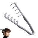 2 Pcs Texture Comb, Voluminous Wide-Toothed Hair Comb, Apparatus Maximum Lift Roots Volume Tool, Barber Wide Fine-Toothed Dual-Purpose Set, ABS Plastic with Textured Grip Tool for Men (Black+Grey)
