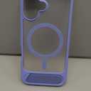 Asuwish Phone Case for iPhone 17 6.3 inch, Compatible with Magsafe Magnetic, Tempered Glass Screen Protector, Folding Stand Shockproof Protective Cell Cover i Phone17 i17 17Case Women Men Purple