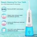 Cordless Water Dental Flosser Teeth Cleaner, INSMART Professional 300ML Tank DIY Mode USB Rechargeable Dental Oral Irrigator for Home and Travel, IPX7 Waterproof 4 Modes Irrigate for Oral Care