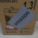 CEROELDA Small Trash Can with Lid-5L/1.3 Gal,Stainless Steel Outdoor Dog Poop Garbage Can-Farmhouse Retro Metal Waste Bin w/Step Pedal for Bathroom Bedroom Office-Soft Close-Black