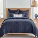 Levtex Home - Mills Waffle - Twin Quilt Set - Navy Cotton Waffle - Quilt Size (68 x 86in.), Sham Size (26 x 20in.)