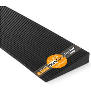 1.5'' Rise Threshold Ramp for Doorways, 2204 LBS Capacity Rubber Threshold Ramp, Non-Slip Driveway Curb Ramps Handicap Ramp for Wheelchair Scooter Stroller, Cuttable & Adjustable Size