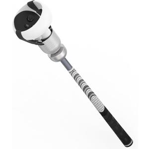 Weighted VR Golf Club Attachment for Meta Quest 2/Oculus Quest 2, Aluminum Quest 2 Golf Club Handle with Realistic Grip and Two Straps, by ZHGM (Silver)