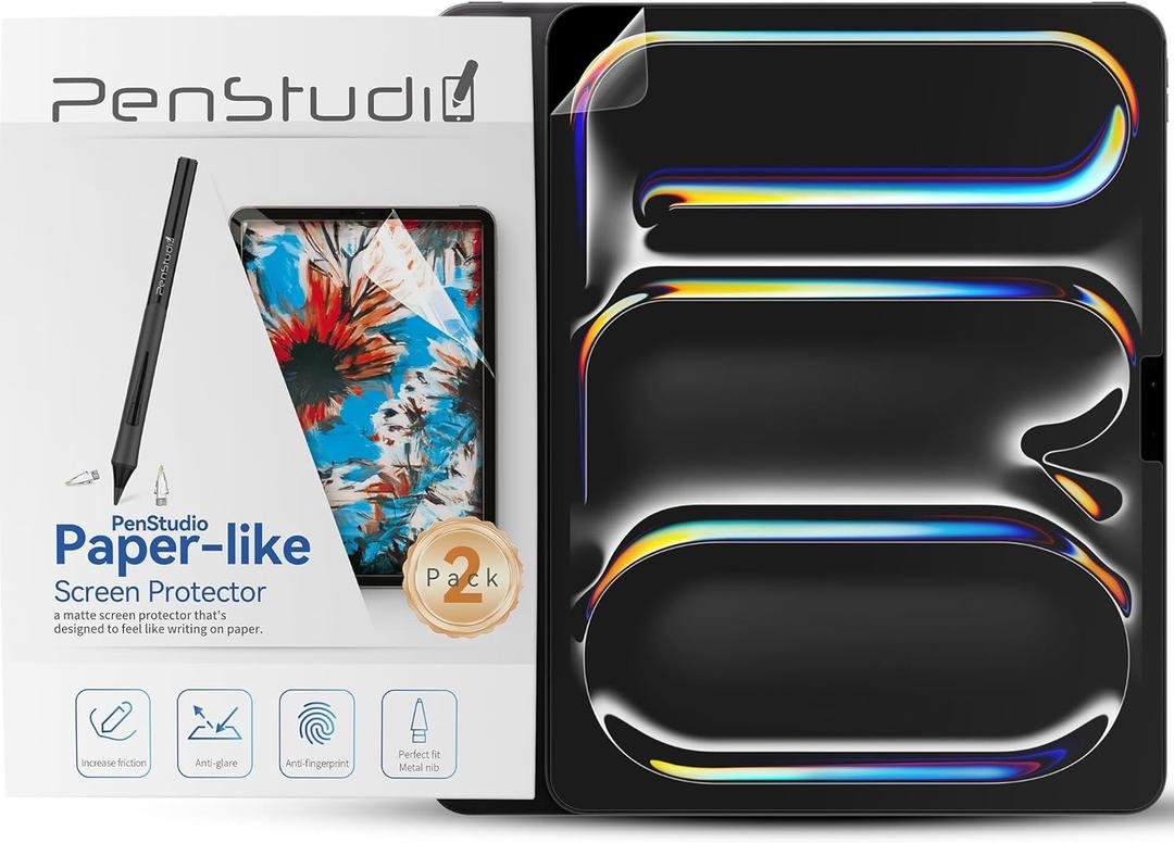 Paper-Feel Screen Protector for iPad Pro M4 13 Inch, Anti-Glare Matte PET Film for Drawing & Note-Taking, Paper-like Texture, Anti-Fingerprint, Fast Response, iPad Pro M4 13 Inch Accessories