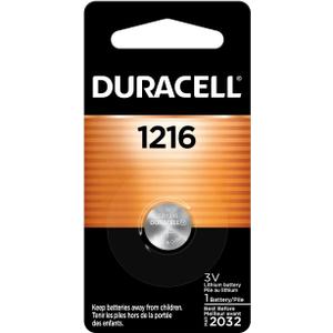 Duracell CR1216 3V Lithium Battery, 1 Count Pack, Lithium Coin Battery for Key Fob, Car Remote, Glucose Monitor, CR Lithium 3 Volt Cell