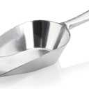 New Star Foodservice 34646 One-Piece Cast Aluminum Flat Bottom Bar Ice Flour Utility Scoop, 2-Ounce, Silver