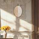 LKETW Boho Abstract Sunshine Oval Wall Art Decor, Neutral Abstract Minimalist Sunshine Oval Canvas Hanging Decor, Boho Wall Decorations for Home Bedroom Living Room, 8.6x11.4 Inch